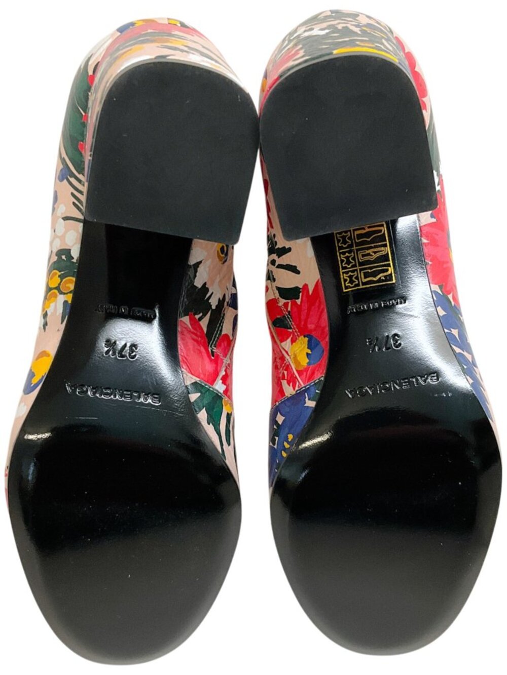 Balenciaga Multi Floral Print Leather Booties - Picture 7 of 12